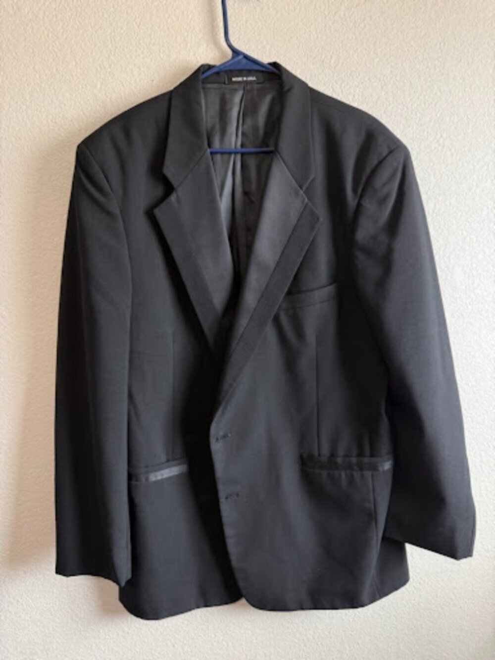 Men's Size 44L Perry Ellis Black Tuxedo Jacket Blazer